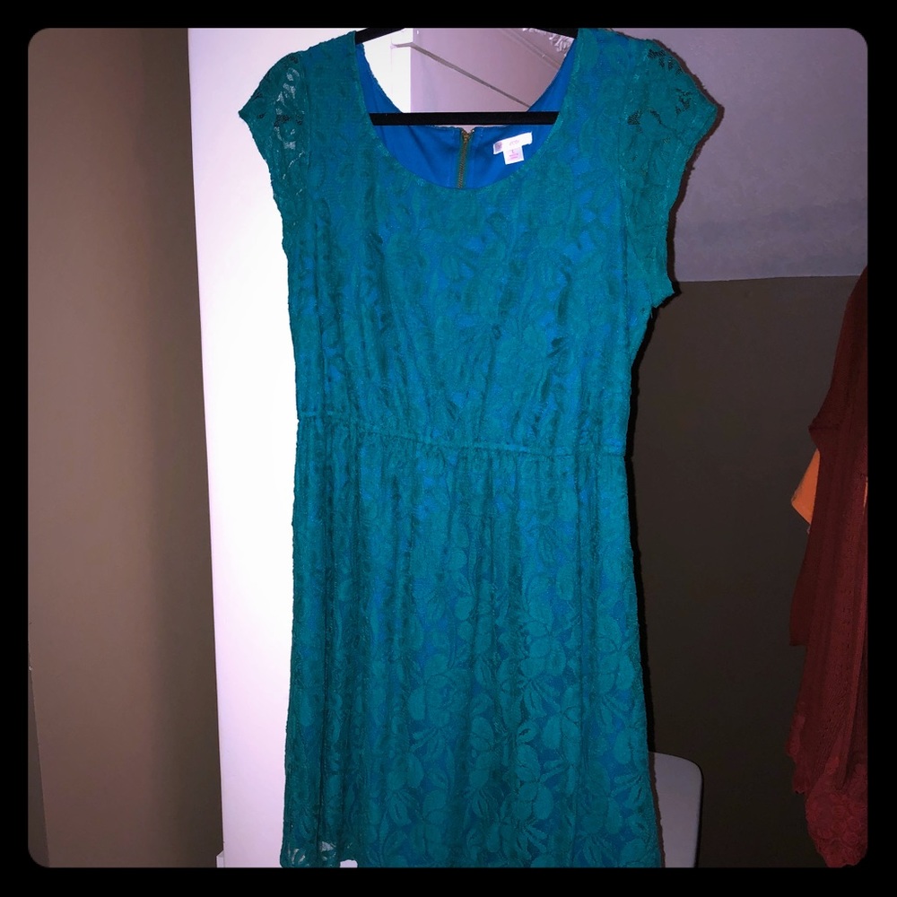Blue and green lace dress...